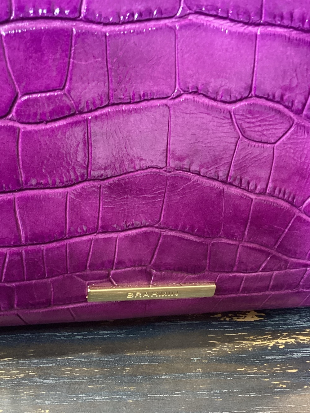 Brahmin Mona Purple Alba Leather Tote - Picture 2 of 7